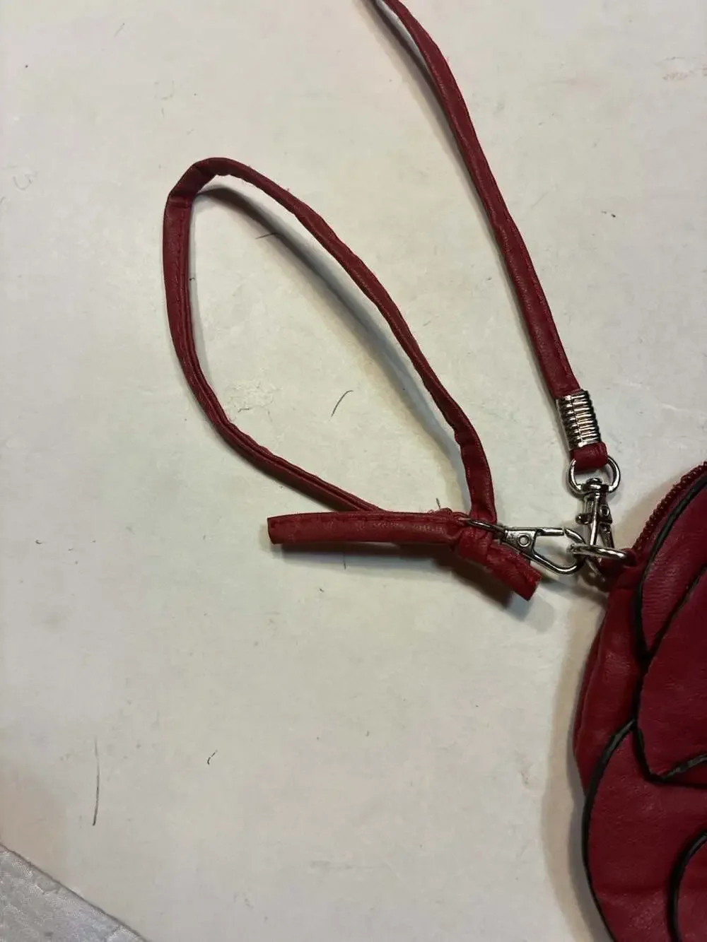 Red Faux Leather Floral Rose Shaped Crossbody Purse with Removable Strap